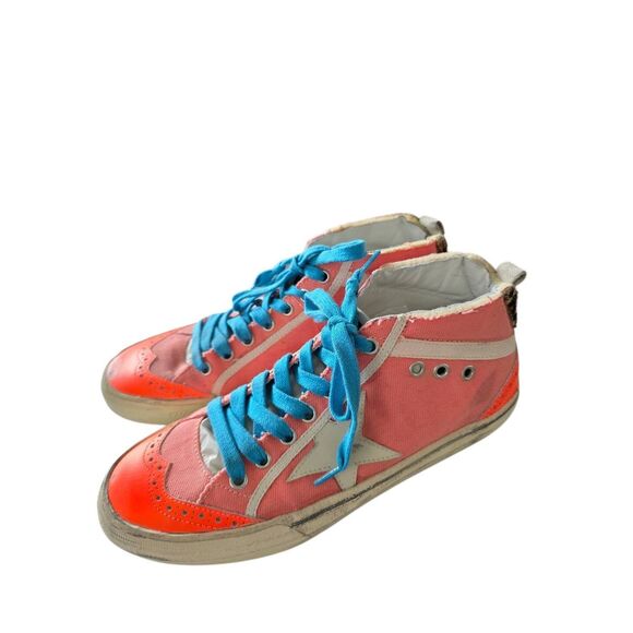 Golden Goose Mid Star Sneaker Size 8US Lace Up Rubber Sole Distressed - Picture 4 of 13